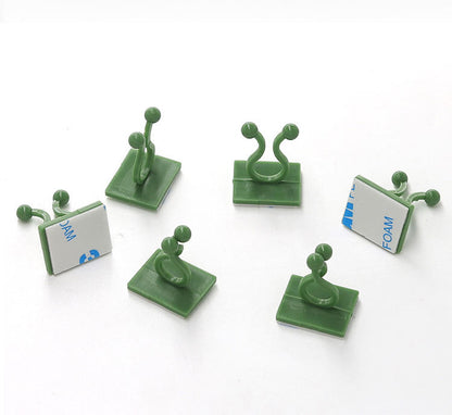 Multi-Purpose Sticky Support Clips for Cords, Wires & Plant Stems