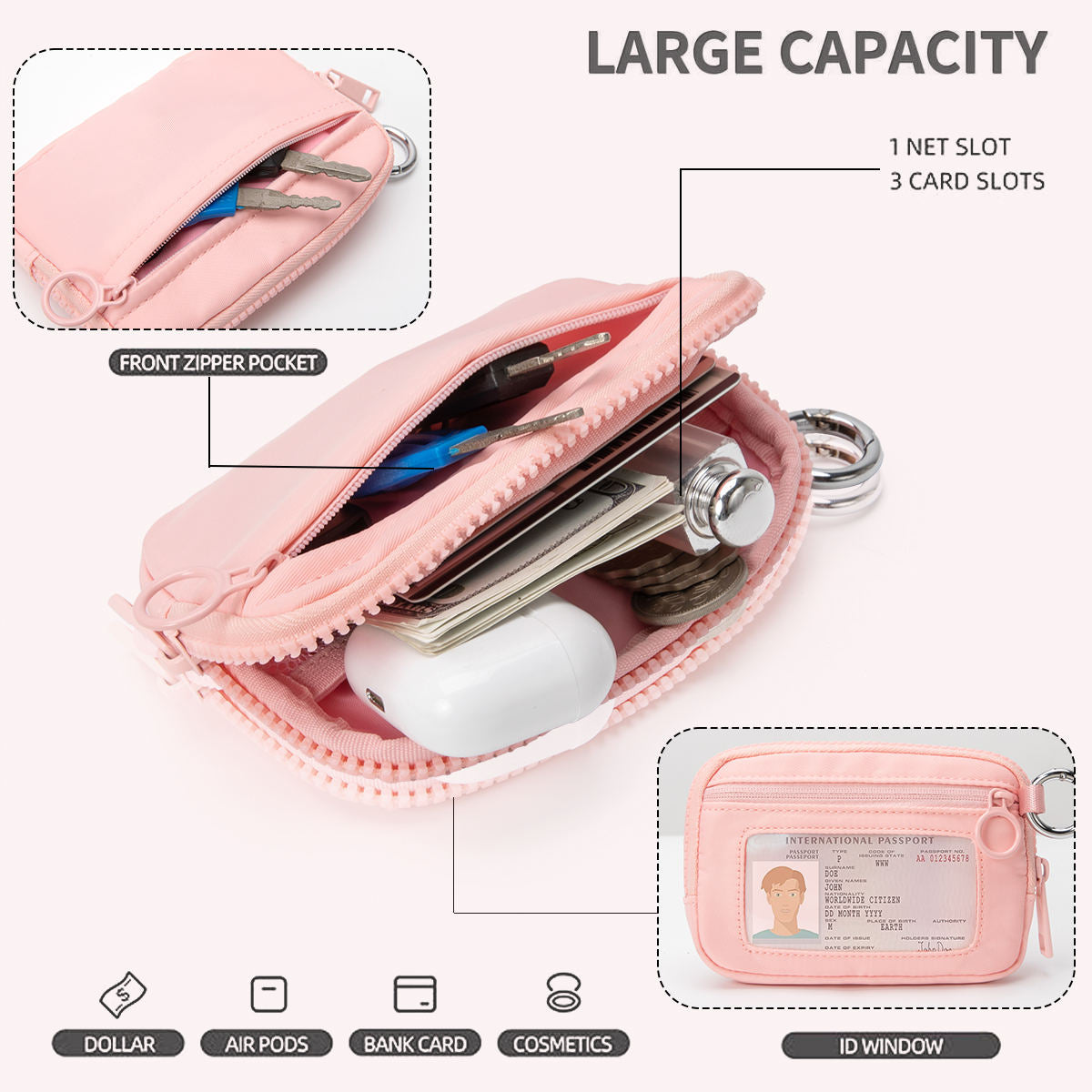Mini Dual Pouch Wristlet Coin Bags Credit Card Holder🎒