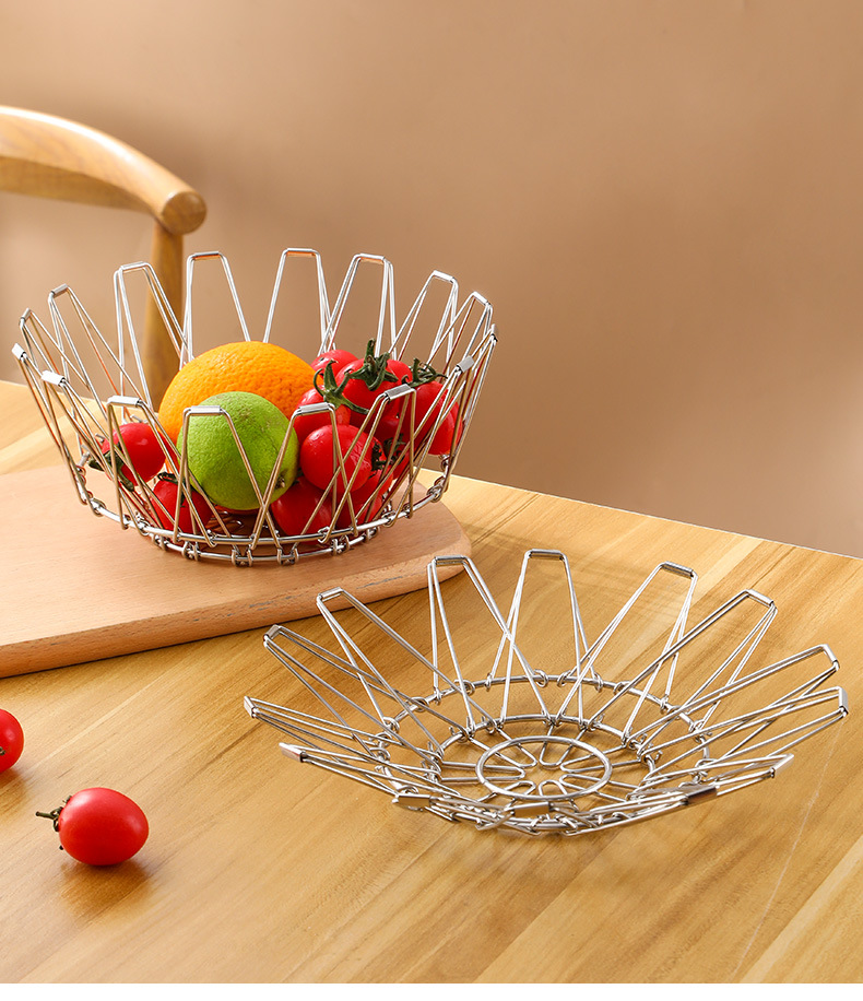 🧺 Stainless Steel Expandable Wire Basket – Multi-Purpose Storage & Organizer