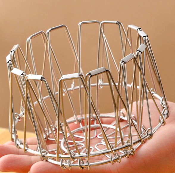 🧺 Stainless Steel Expandable Wire Basket – Multi-Purpose Storage & Organizer
