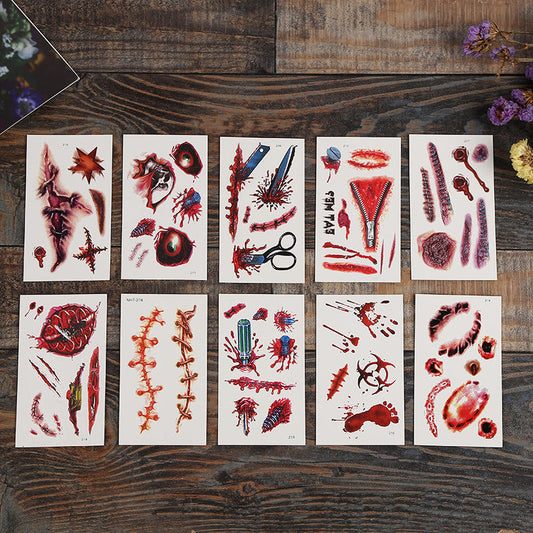 🩸 Horror Wound Tattoos Set 🕸️