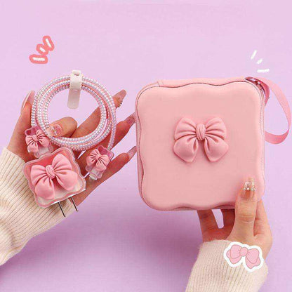 🎀 Bow Charger &amp; Accessories Pouch