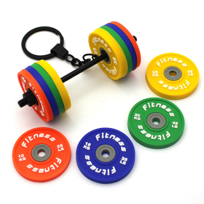 Gym-Themed Multicolor Weight Keychain 🏋️✨
