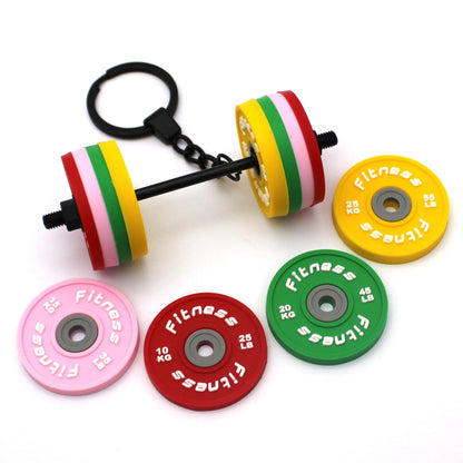 Gym-Themed Multicolor Weight Keychain 🏋️✨