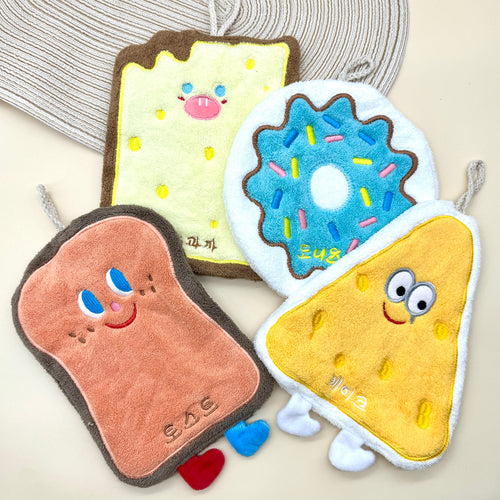 🧽 Cute Cartoon Cleaning Towel – Soft, Absorbent🍞🍩