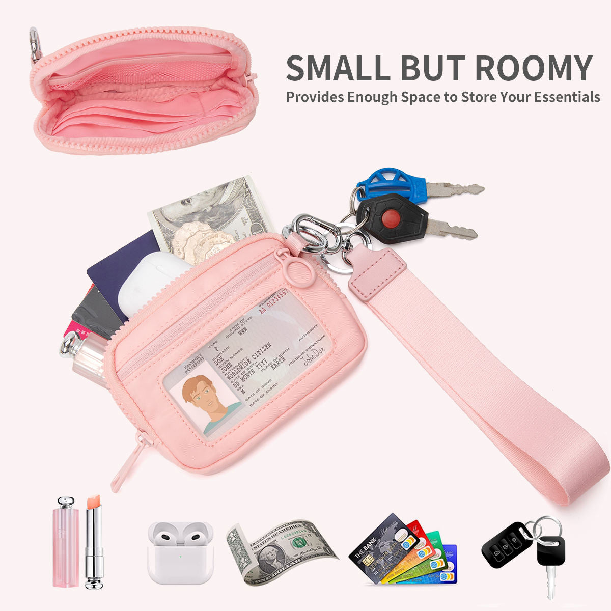 Mini Dual Pouch Wristlet Coin Bags Credit Card Holder🎒