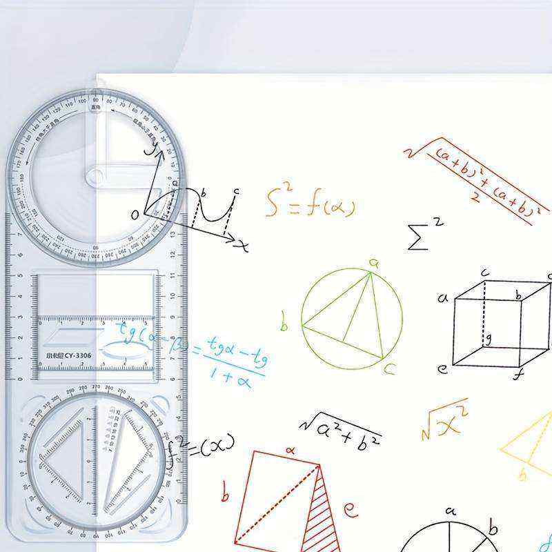 Multifunctional Geometric Plastic Ruler📐