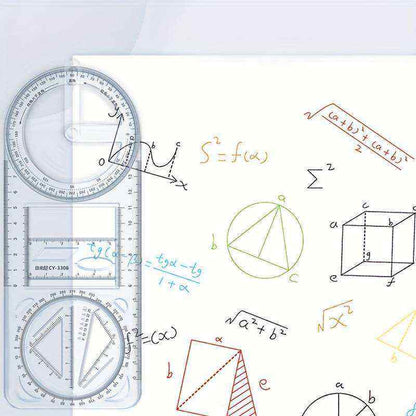 Multifunctional Geometric Plastic Ruler📐