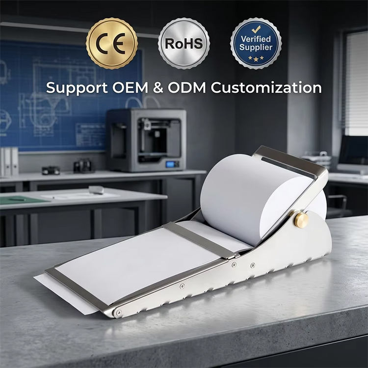 Mech Custom Paper Dispenser Sharp Cutting Edge Stable Flat Base Design Adjustable Roller Spindle Kraft Paper Roll Dispenser