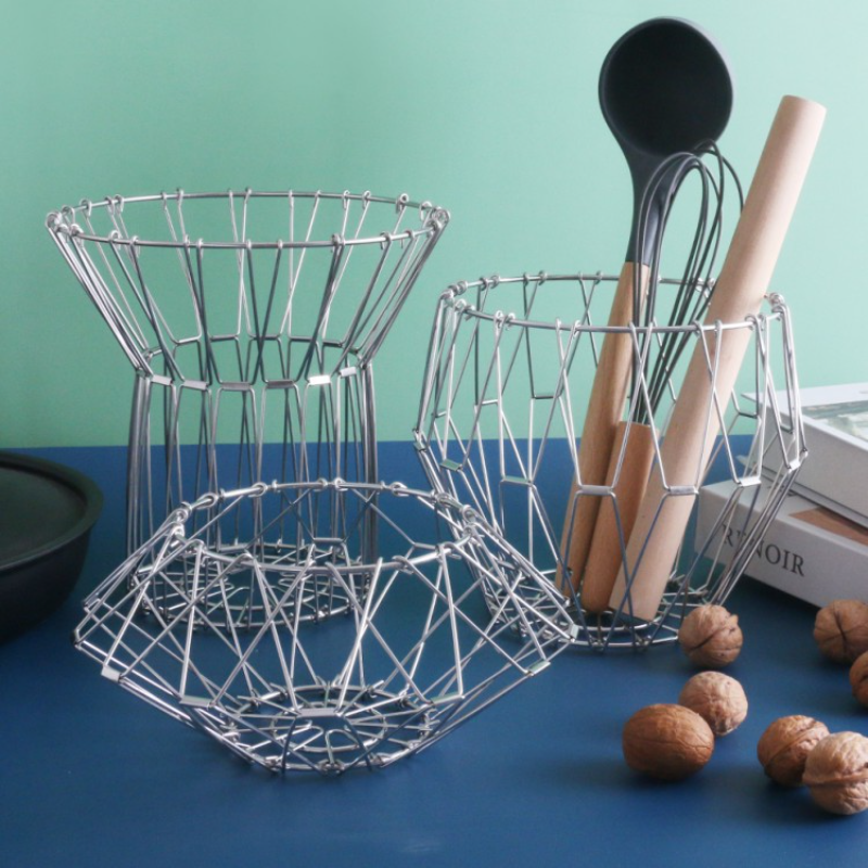 🧺 Stainless Steel Expandable Wire Basket – Multi-Purpose Storage & Organizer