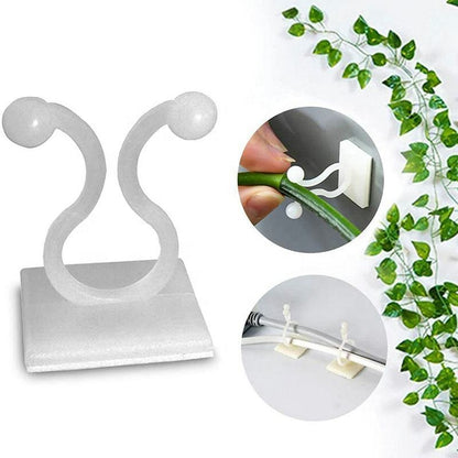 Multi-Purpose Sticky Support Clips for Cords, Wires & Plant Stems