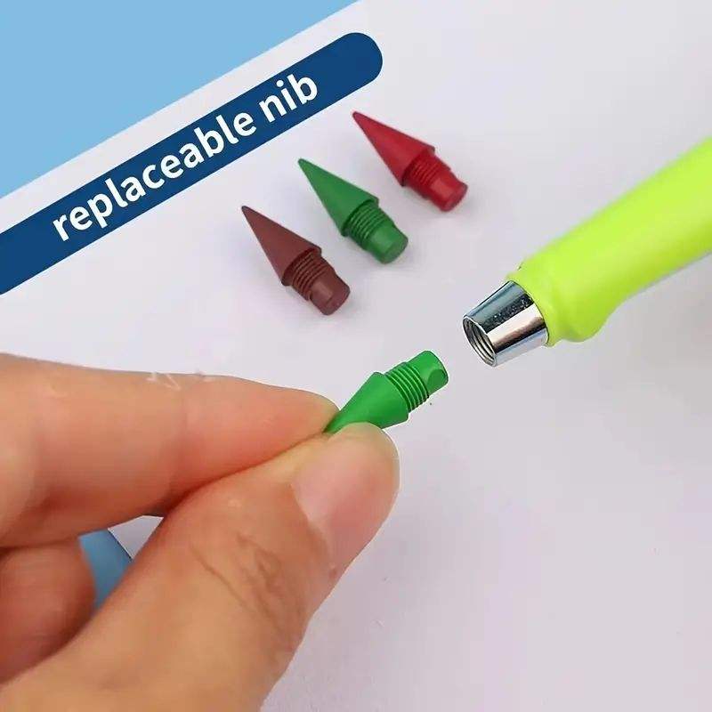 Refillable Lead Eternal Rainbow Crayon Pens for Kids & Artists