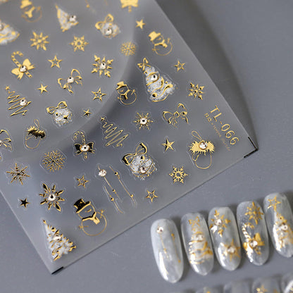 ❄️✨ Gold Foil Snowflake Sticker Sheet