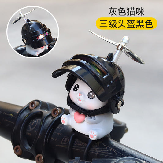 🐾✨ Cute Animal Helmet Toy with Spinning Propeller ✨🐾