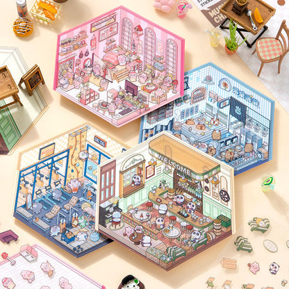 Mini Cartoon Bakery Playset Board 🧁🍞