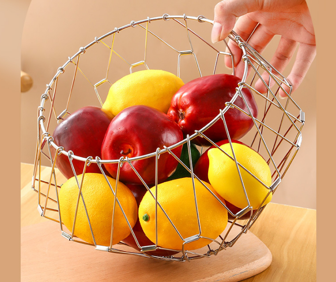 🧺 Stainless Steel Expandable Wire Basket – Multi-Purpose Storage & Organizer