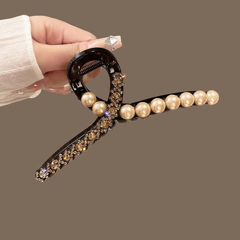✨ Elegant Pearl &amp; Crystal Hair Claw Clip ✨