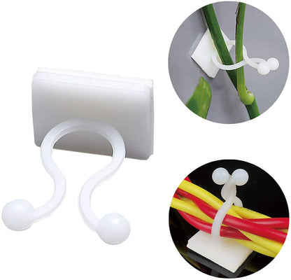 Multi-Purpose Sticky Support Clips for Cords, Wires & Plant Stems