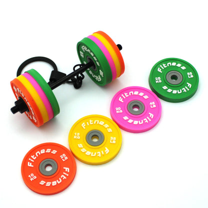 Gym-Themed Multicolor Weight Keychain 🏋️✨