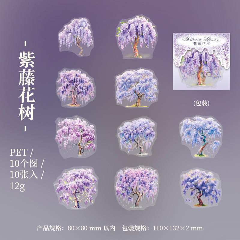🌸✨ Wisteria Flower Decorative Stickers Set ✨🌸