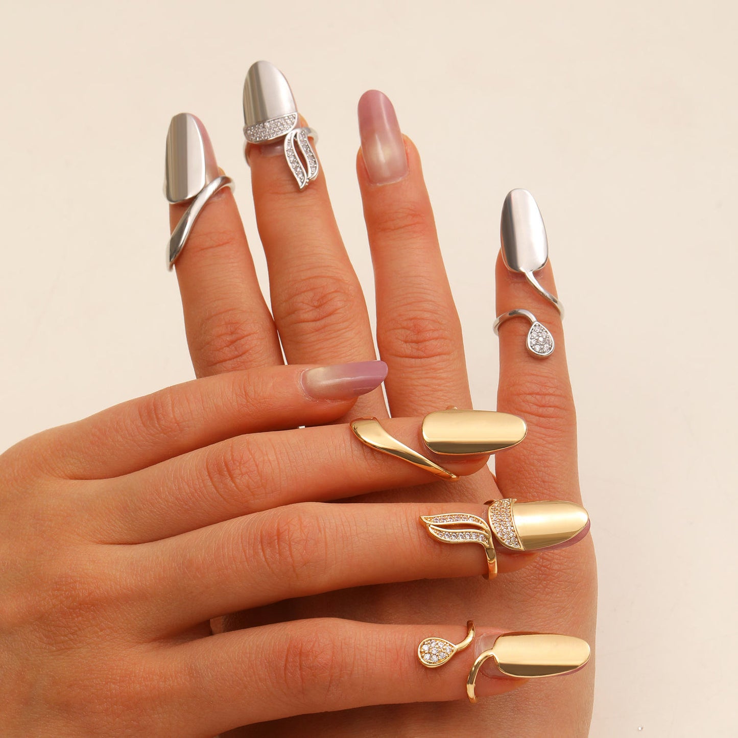 ✨ Elegant Abstract Open Ring Set ✨