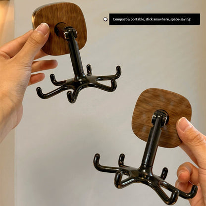 360° Rotating Wall-Mounted Multi-Hook Organizer