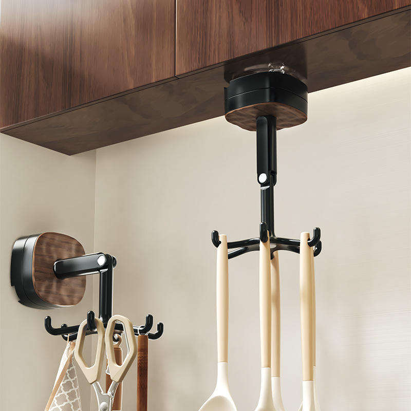 360° Rotating Wall-Mounted Multi-Hook Organizer