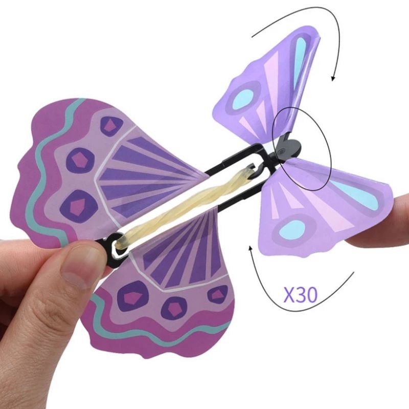 🦋 Flying Butterfly Toy – Wind-Up Fluttering Butterfly for Kids