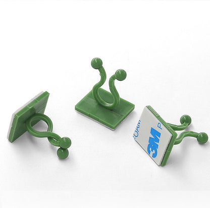 Multi-Purpose Sticky Support Clips for Cords, Wires & Plant Stems