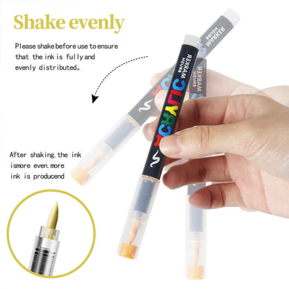 🎨 Acrylic Brush Markers – 12 Color Set 🖌️✨