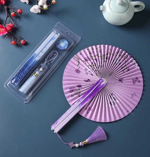 🌸 Elegant Folding Hand Fan Set 🌸