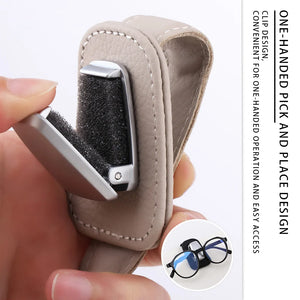 Universal Leather Multi-Function Car Sunglass Holder