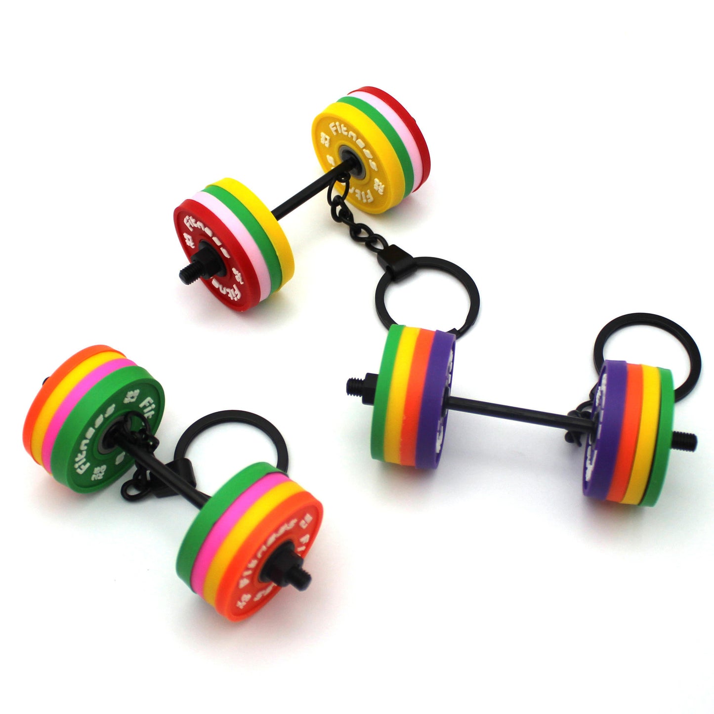 Gym-Themed Multicolor Weight Keychain 🏋️✨