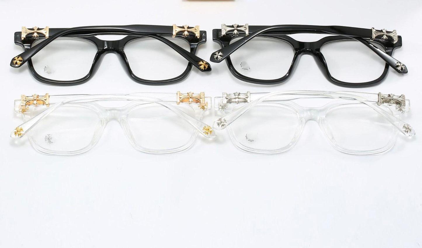 Blue Light Filter Eyeglasses with Fashion Metal Accents