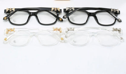 Blue Light Filter Eyeglasses with Fashion Metal Accents