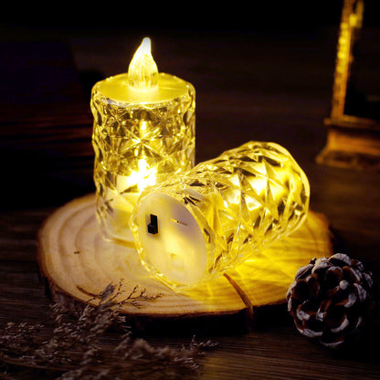 ✨💎 Crystal LED Flameless Candle Light — Elegant Glow for Any Space 🕯️🌙