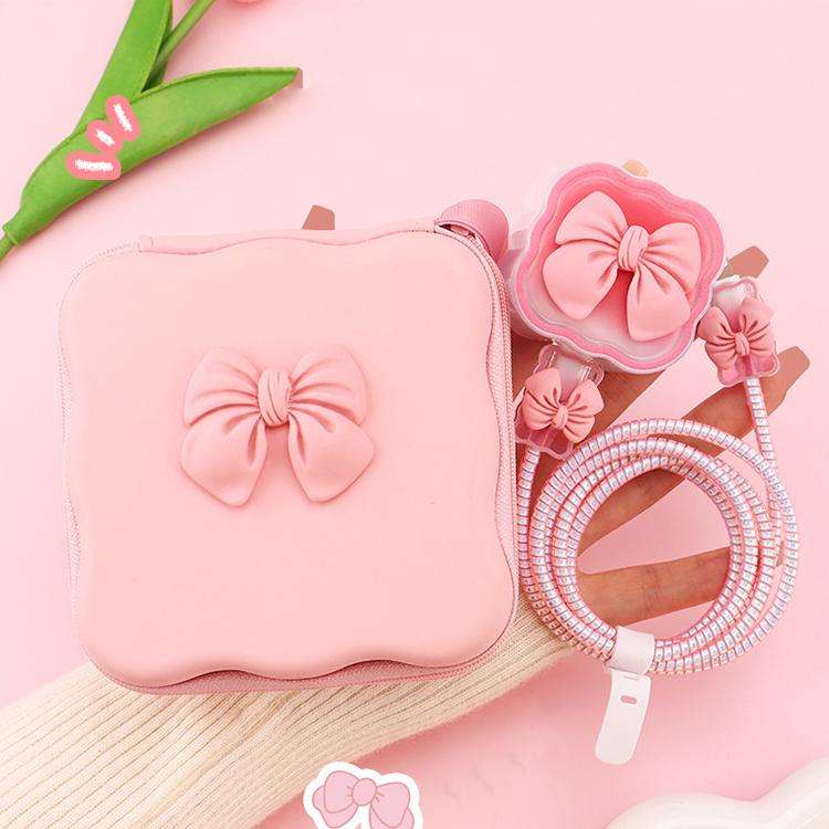 🎀 Bow Charger &amp; Accessories Pouch