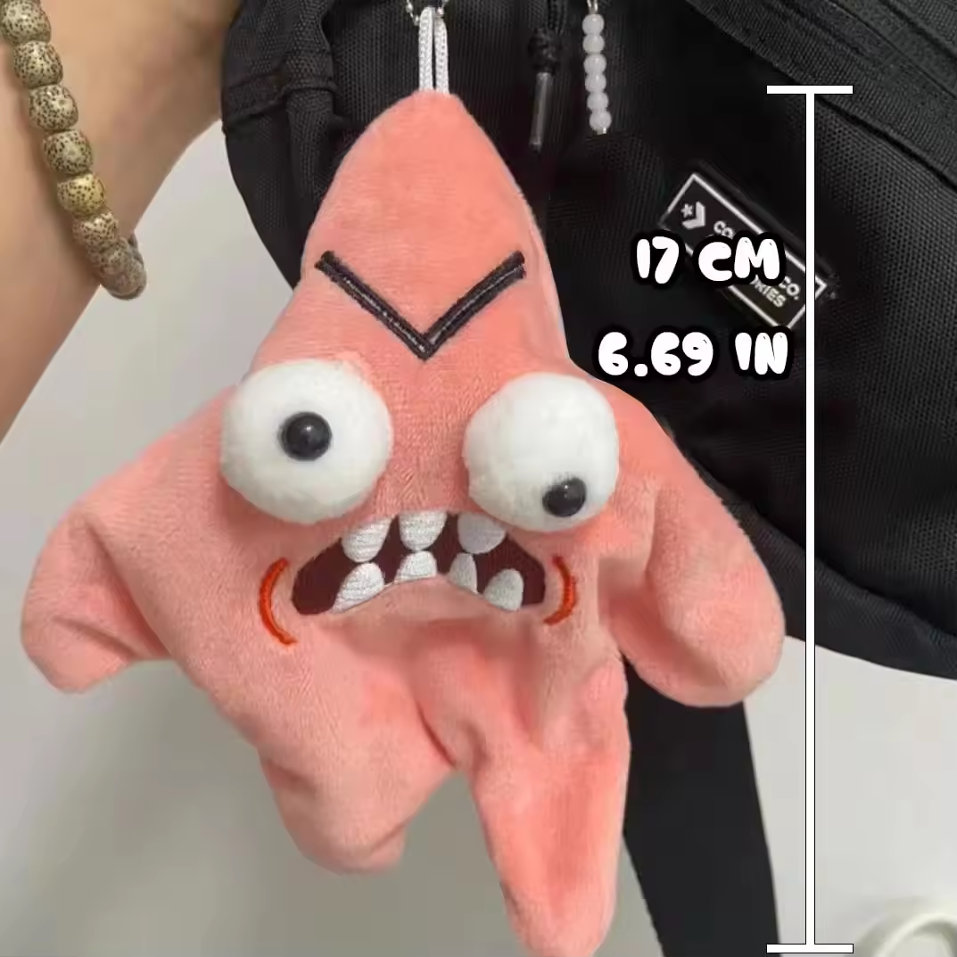 Goofy Pink Starfish Plush – Funny Expression Stress Toy✨