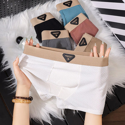 Men’s Waffle Boxer Briefs with Breathable Design and Elastic Waist