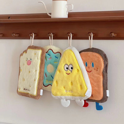 🧽 Cute Cartoon Cleaning Towel – Soft, Absorbent🍞🍩