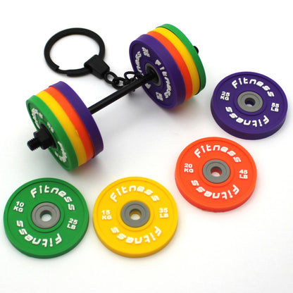 Gym-Themed Multicolor Weight Keychain 🏋️✨