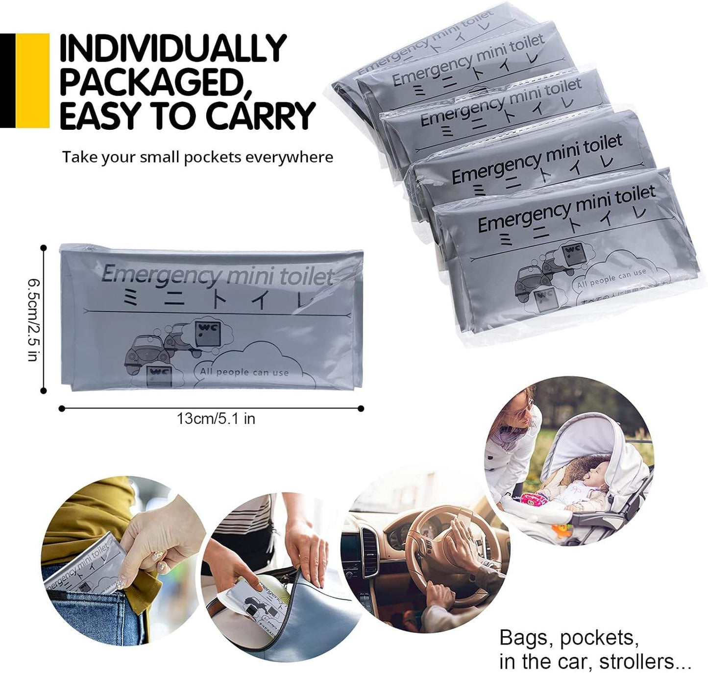 🚻 Emergency Mini Toilet Bags – Portable Hygiene Solution 🚻