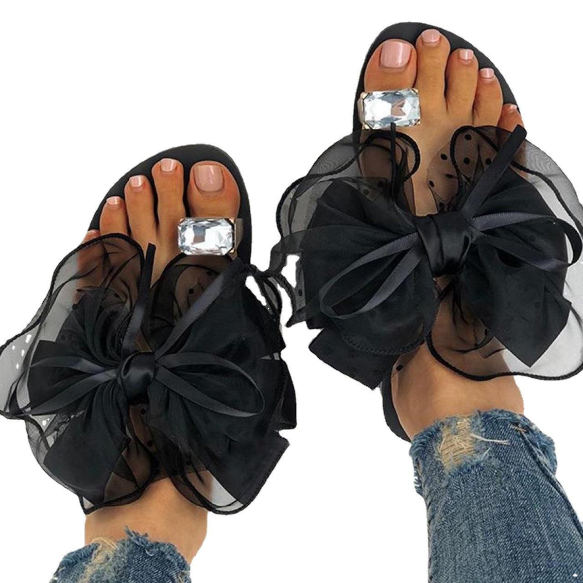 Bow Design Women's Flat Slippers