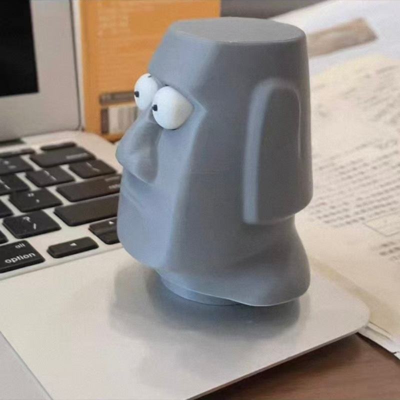 🗿 Funny Moai Push Toy / Desk Gadget