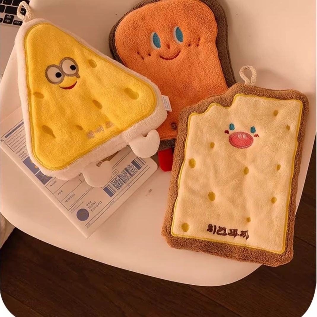 🧽 Cute Cartoon Cleaning Towel – Soft, Absorbent🍞🍩