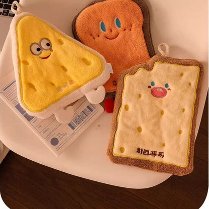 🧽 Cute Cartoon Cleaning Towel – Soft, Absorbent🍞🍩