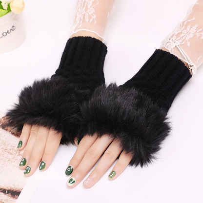 Women Faux Rabbit Fur Glove