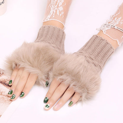 Women Faux Rabbit Fur Glove