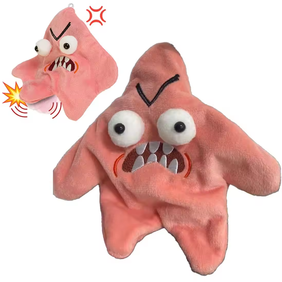 Goofy Pink Starfish Plush – Funny Expression Stress Toy✨