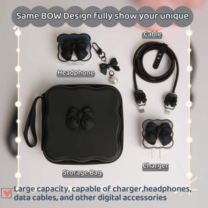 🎀 Bow Charger &amp; Accessories Pouch